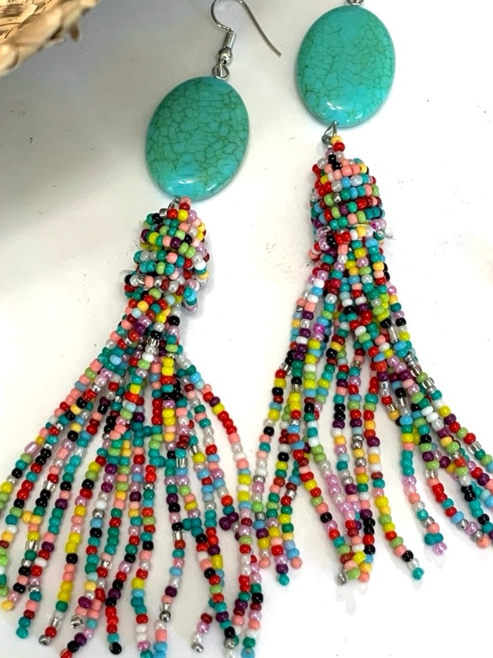 Colorful Beach Vacation Beaded Earrings